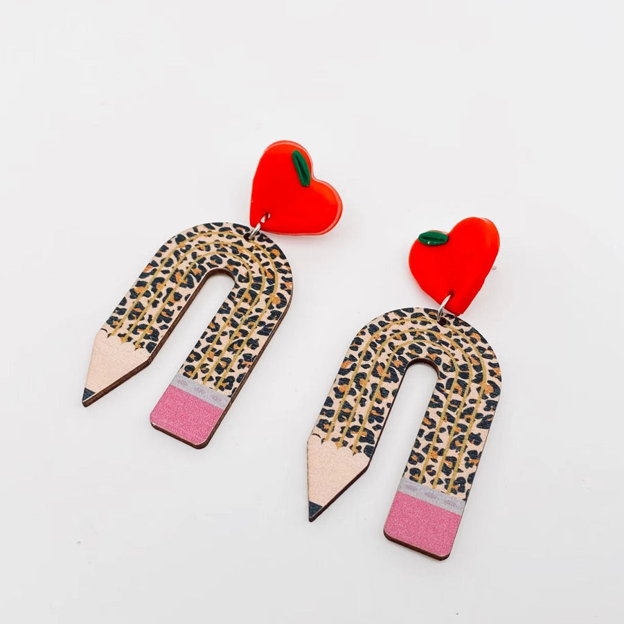 Multi-Style Wooden Pencil Ear Stud