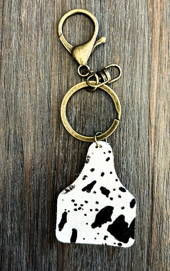 Cow Tag Keychain