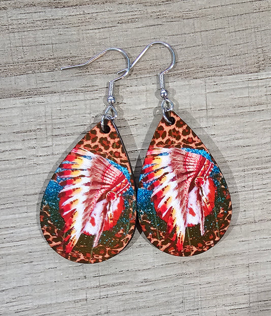 Head dress Tear Drop Earrings