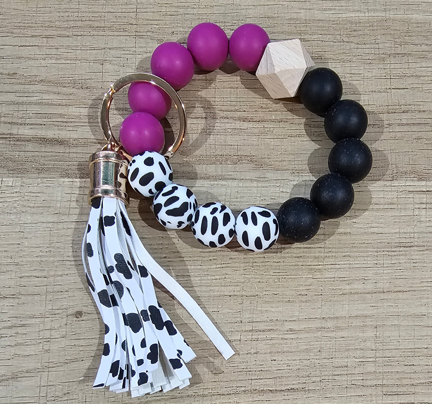 Cow Print Keychain Wristlet