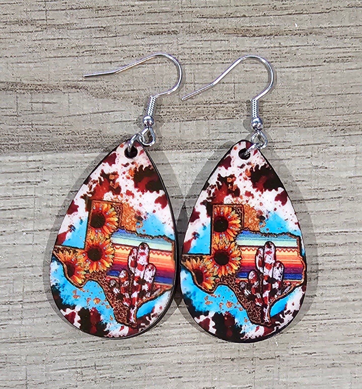 Texas Tear Drop Earrings